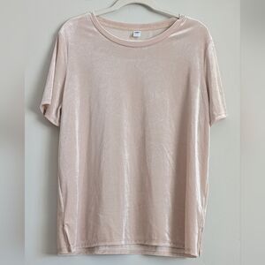 Old Navy Women's Blush Velvet Short Sleeve Tee
